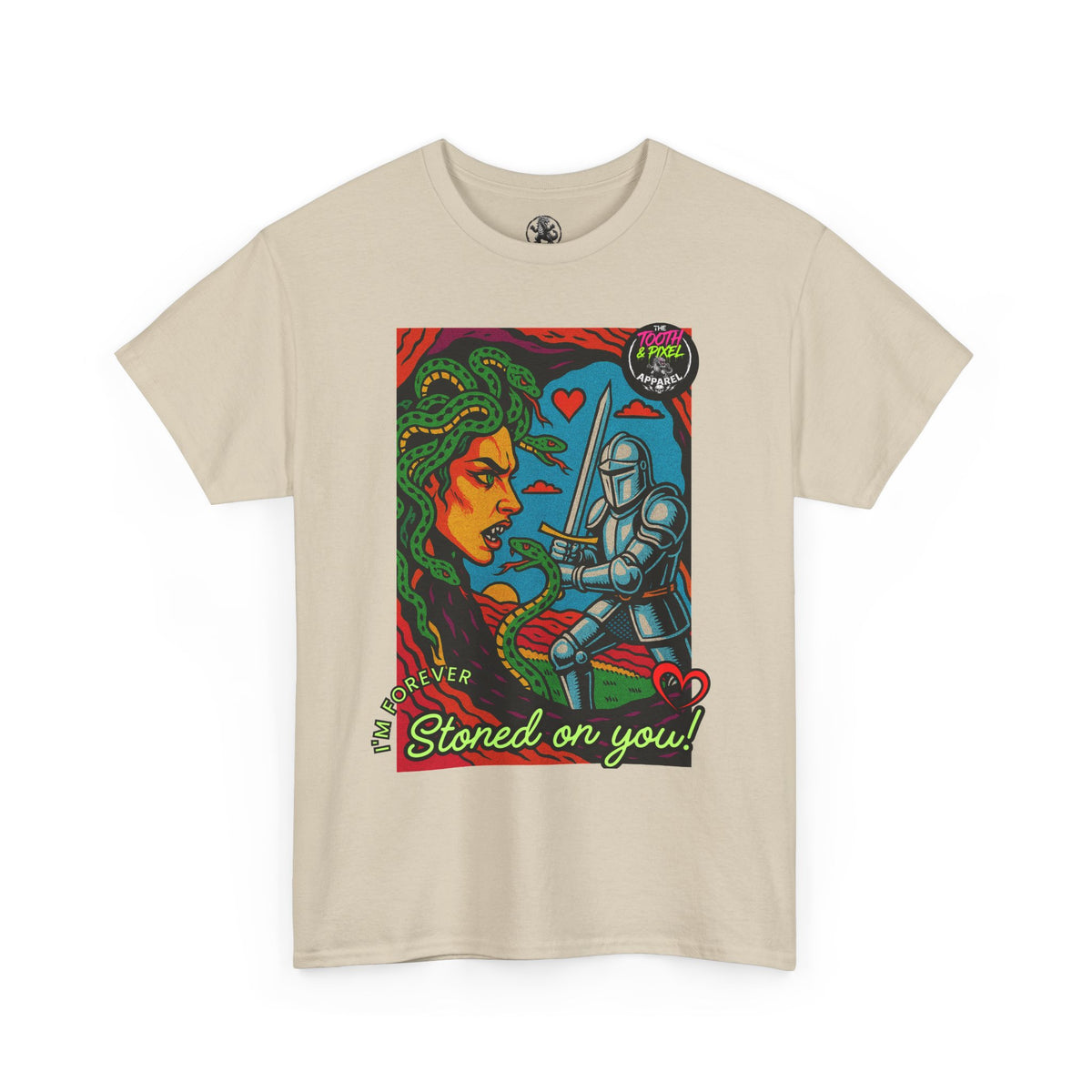 Tooth and Pixel- Valentine's Medusa Tee — "Stoned on You" Graphic T-Shirt