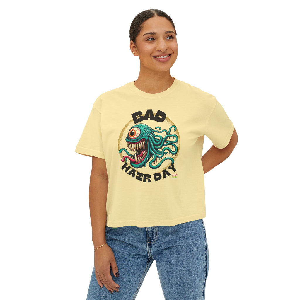 T&P-"Bad Hair Day"- Whimsical Monster- Women's Boxy Tee