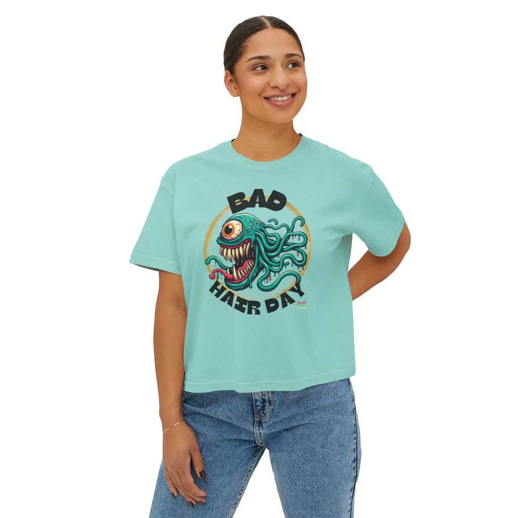 T&P-"Bad Hair Day"- Whimsical Monster- Women's Boxy Tee
