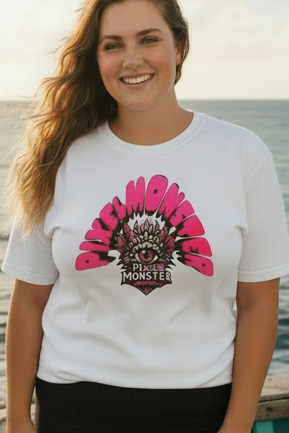Tooth and Pixel- Funny Whimsical Beach Life T-Shirt — Retro Monster Surf Graphic Tee
