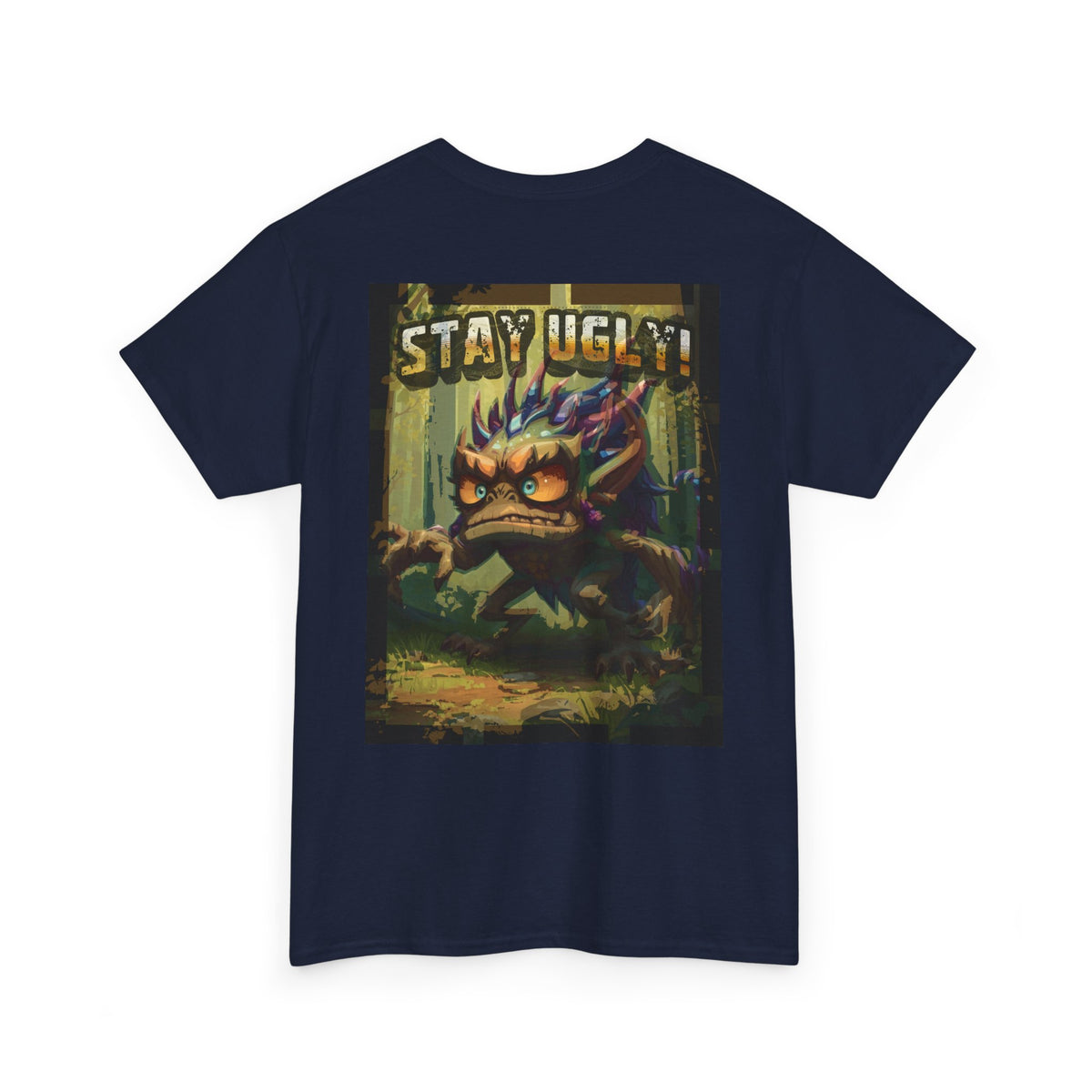 Tooth and Pixel- 'Stay Ugly' Graphic Tee -Version #1— Retro Monster Poster T-Shirt