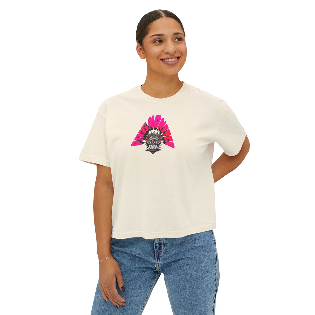 T&P- Whimsical Beach Life Women's Boxy Tee — Funny Scary Sea Creatures Vacation Shirt