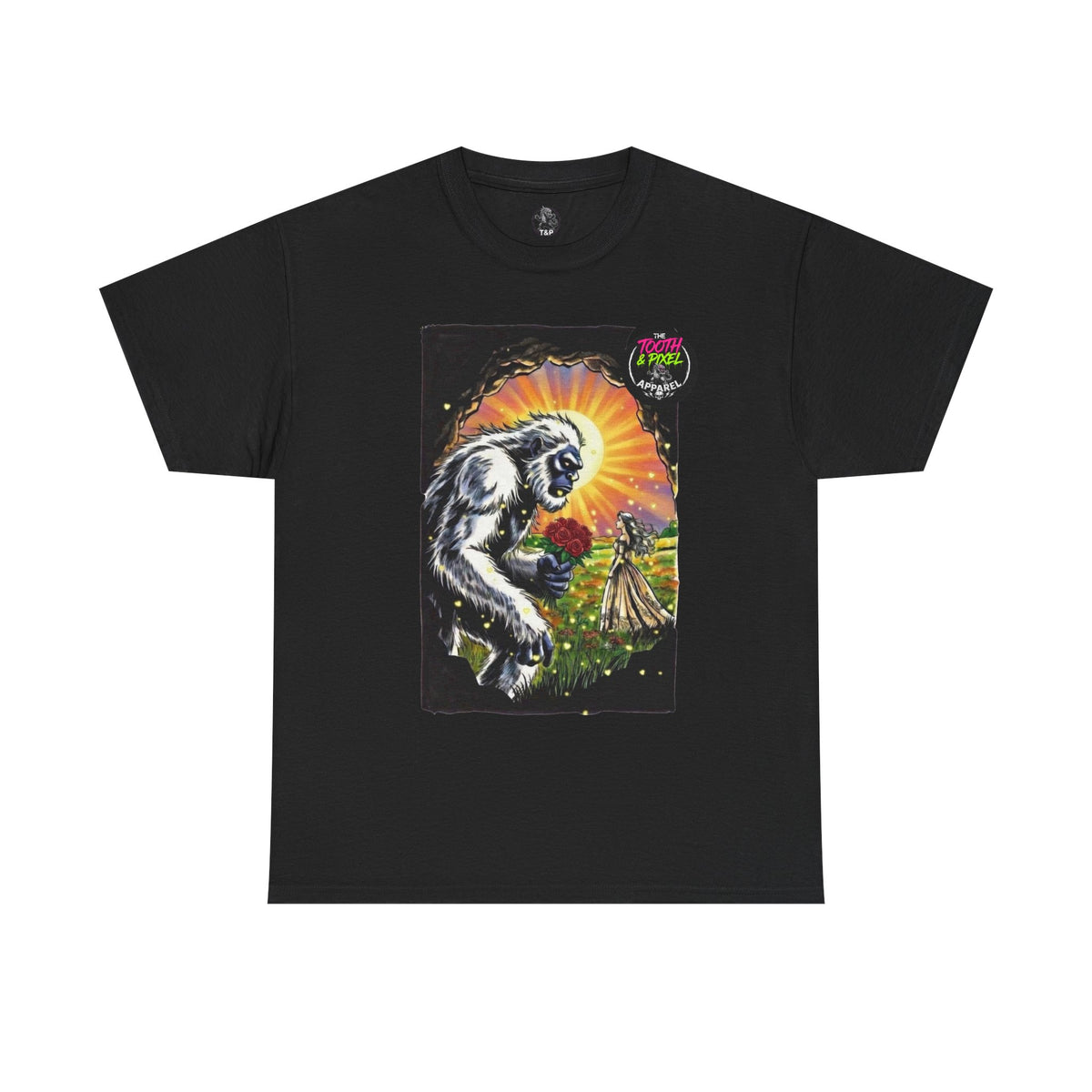 Tooth and Pixel- Valentine's Yeti Tee — "A Beast of a Gift" Romantic Graphic T-Shirt.